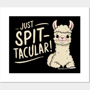 Cute Just Spit-tacular Funny Llama Design Posters and Art